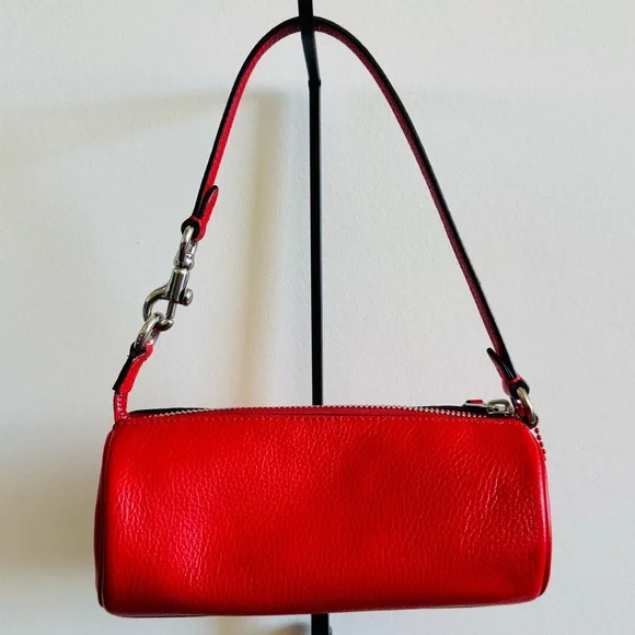Coach Mini Barrel Bag in Red 🍒